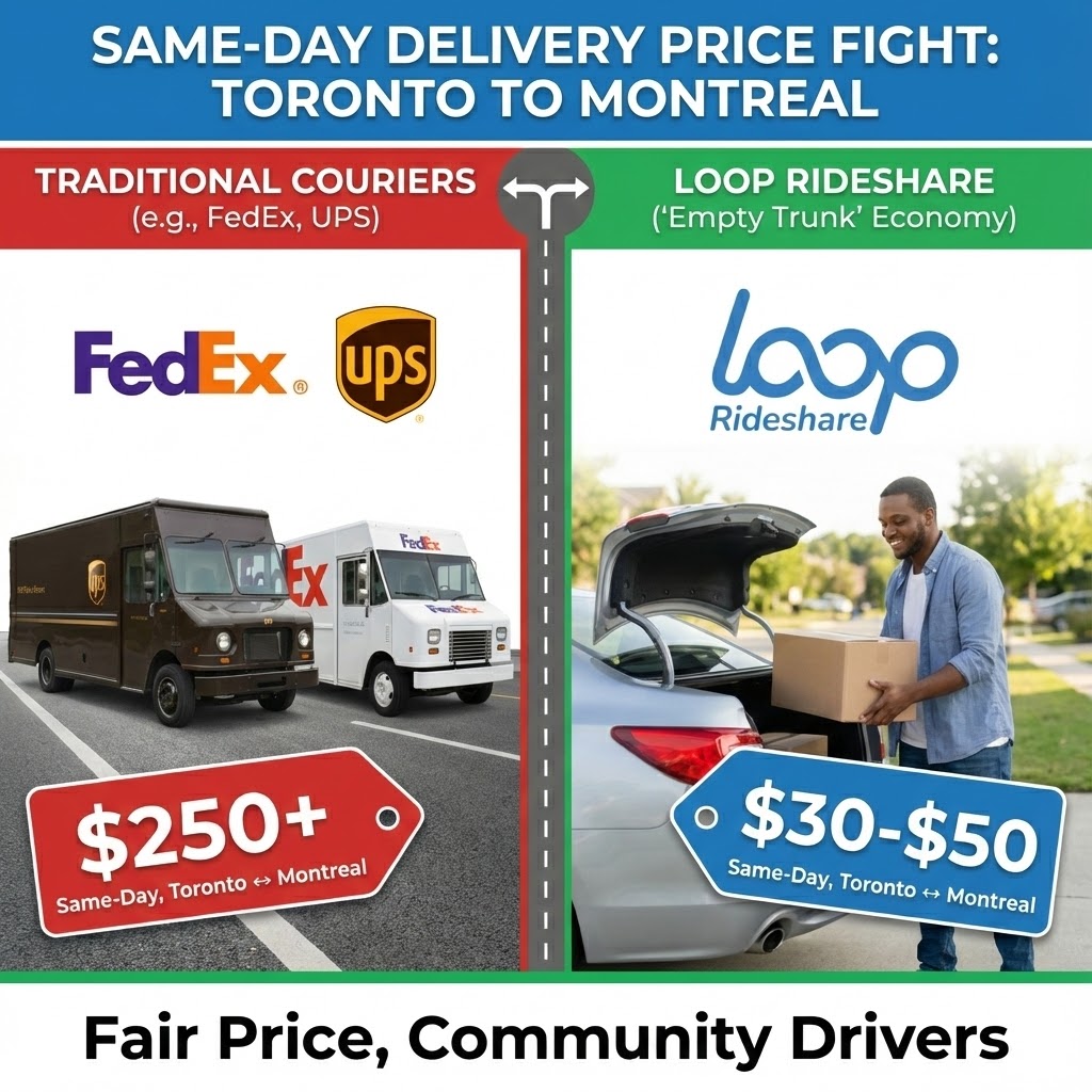 same day delivery price comparison toronto to montreal